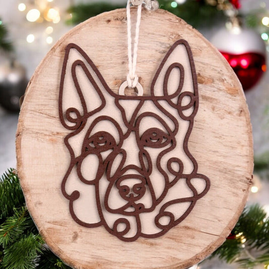 Scribble Pet Ornament - German Shepherd