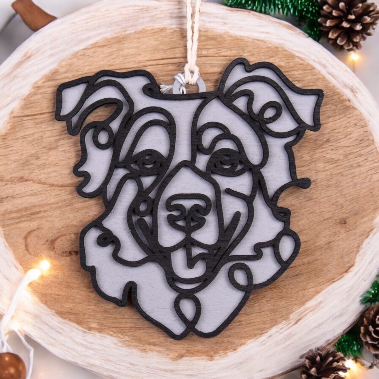 Scribble Pet Ornament - Australian Shepherd