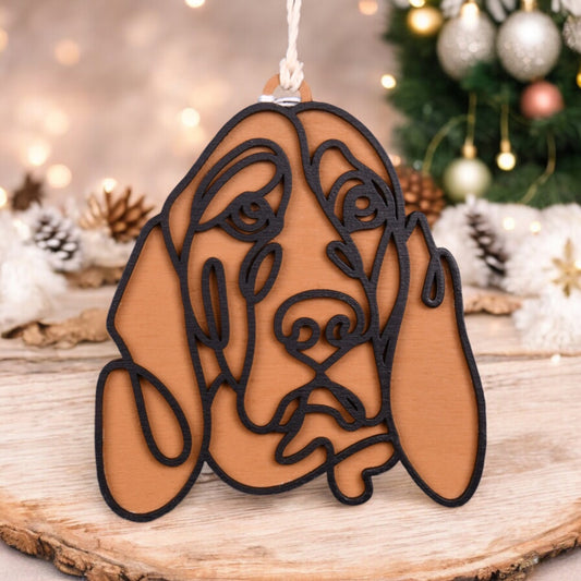 Scribble Pet Ornament - Bassett Hound