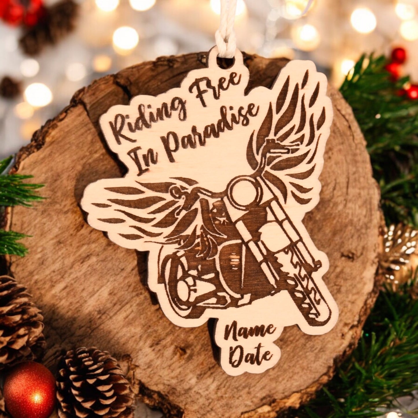 Motorcycle Christmas Ornament or Mirror Hanger (Motorcycle-001b)