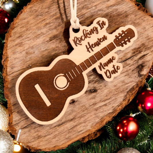 Guitar Christmas Ornament or Mirror Hanger (Guitar-001)