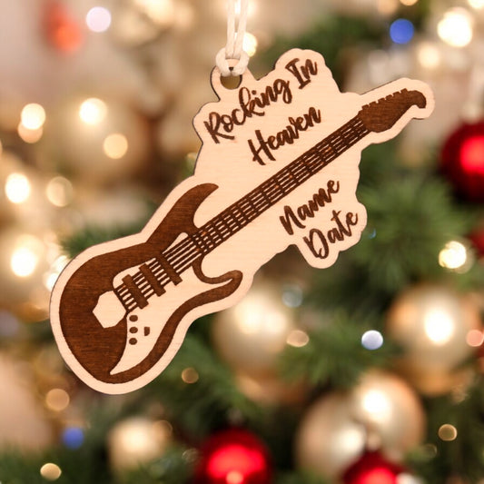 Guitar Christmas Ornament or Mirror Hanger (Guitar-002)