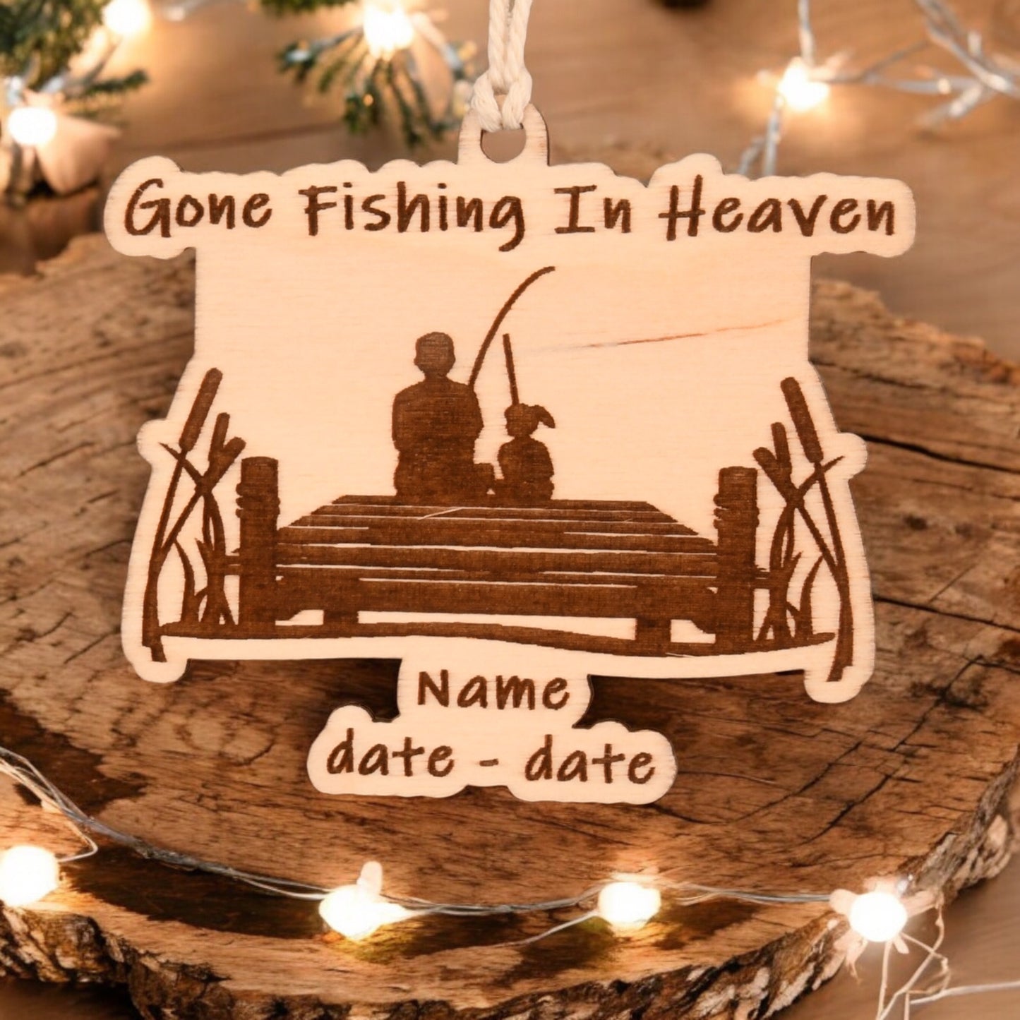 Fishing Christmas Ornament or Mirror Hanger (Fish-006b)