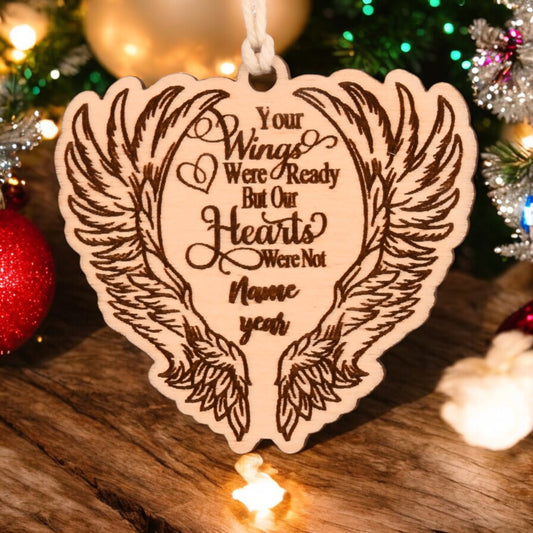 Angel Wings Christmas Ornament or Mirror Hanger (AngelWings-003)