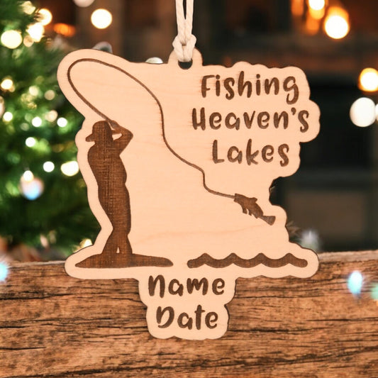 Fishing Christmas Ornament or Mirror Hanger (Fish-004)