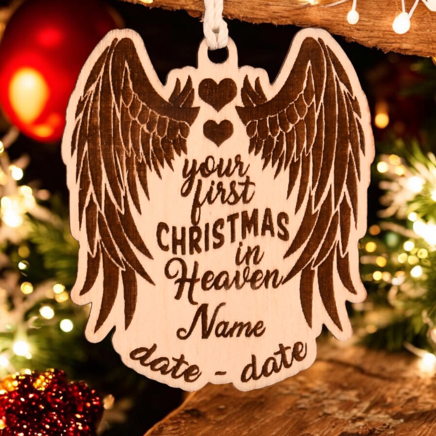 Angel Wings Christmas Ornament or Mirror Hanger (AngelWings-005)