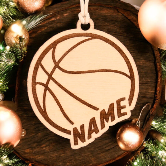 Basketball Christmas Ornament or Mirror Hanger (Basketball-001)