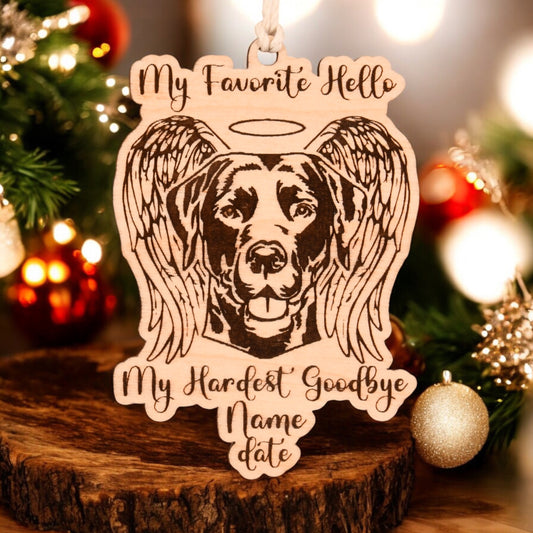 Favorite Hello - Labrador Retriever Lab Christmas Ornament or Mirror Hanger (Pet-Lab-001)