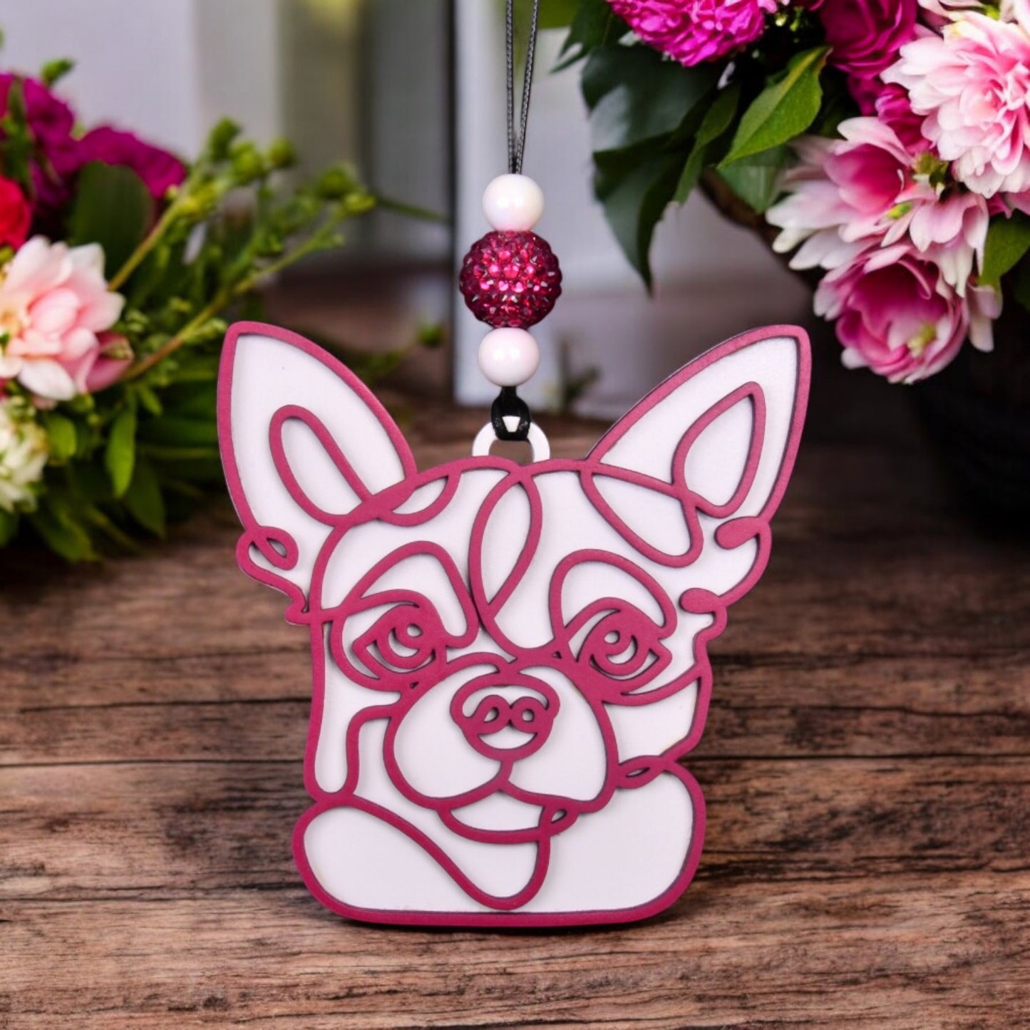 Scribble Pet Mirror Hanger/ Car Charm - Select Your Breed