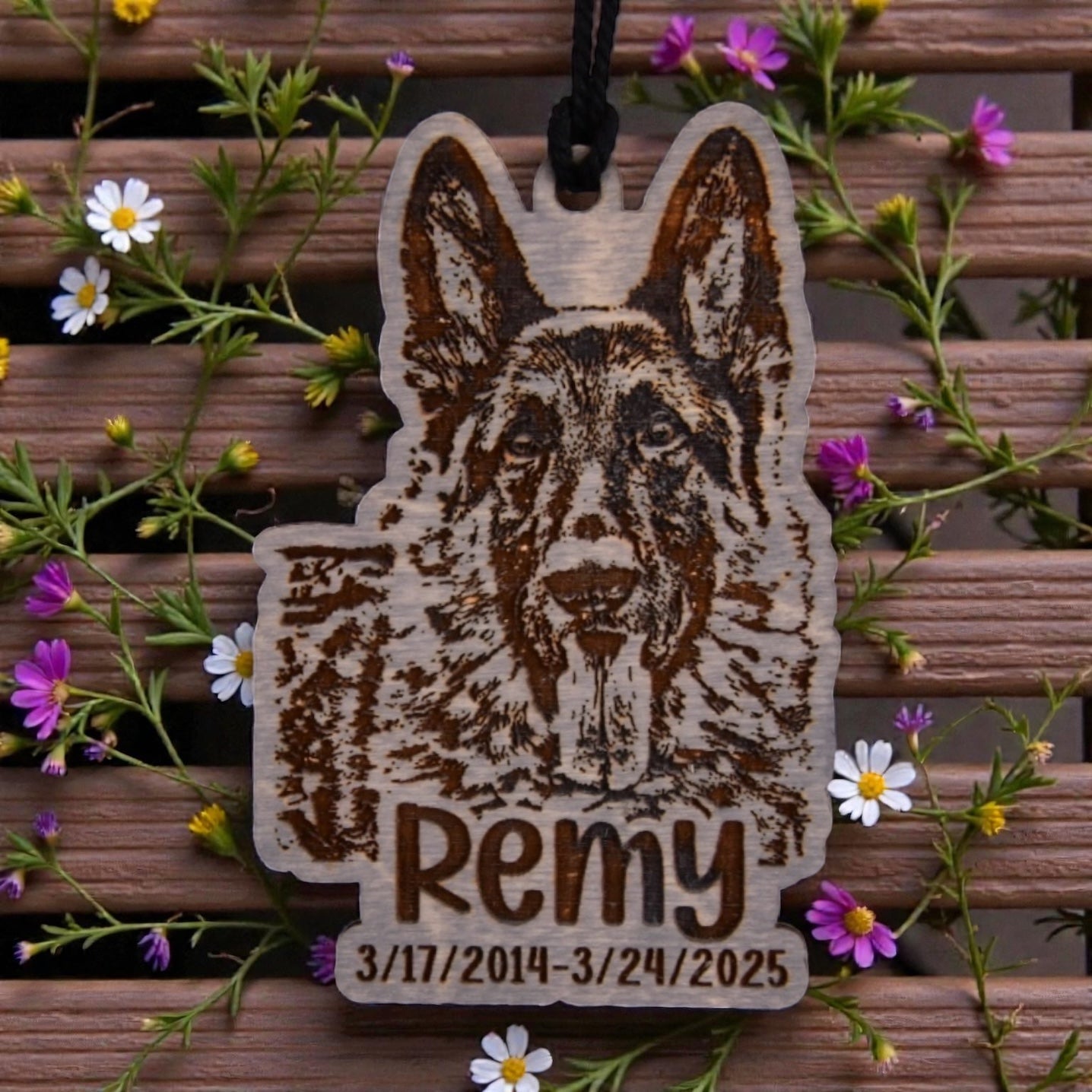 Pet Photo Memorial Christmas Ornament or Mirror Hanger (PetMem-Photo-001)