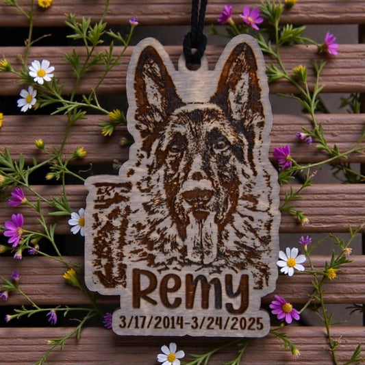Pet Photo Memorial Christmas Ornament or Mirror Hanger (PetMem-Photo-001)