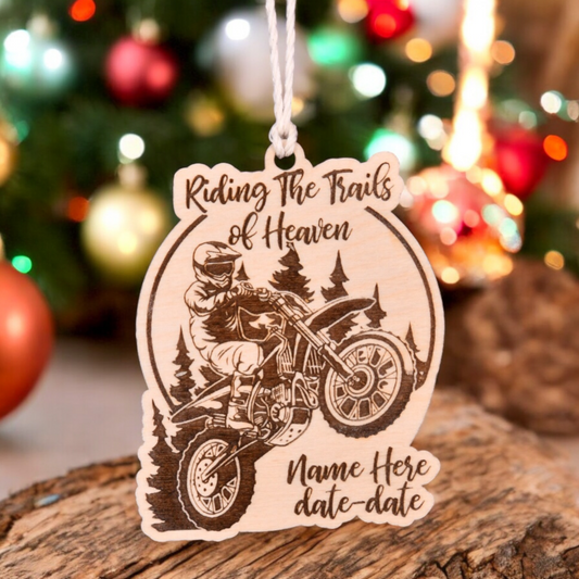 Dirt Bike Christmas Ornament or Mirror Hanger (Dirtbike-002)