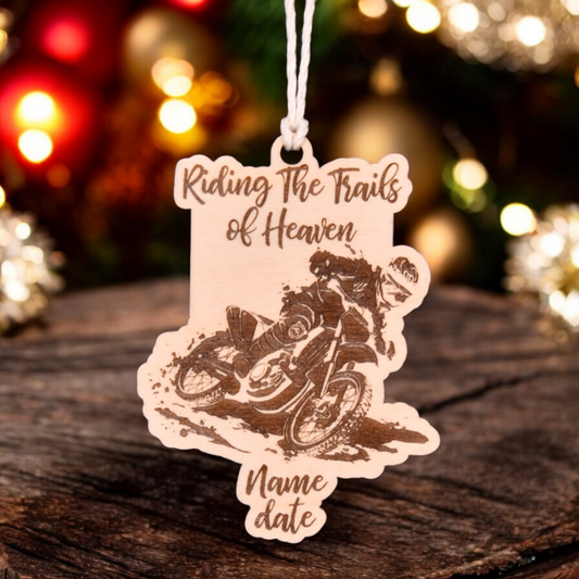 Dirt Bike Christmas Ornament or Mirror Hanger (Dirtbike-001)