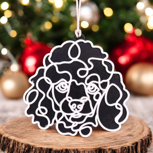 Scribble Pet Ornament - Poodle