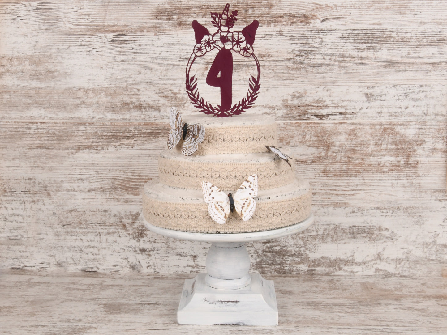 Unicorn With Number Cake Topper