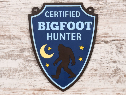 Bigfoot Hunter Sign or Door Hanger