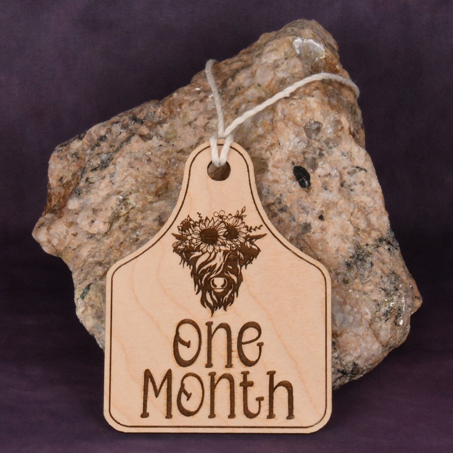 Large Highland Cow Farm Ear Tag With Age Months