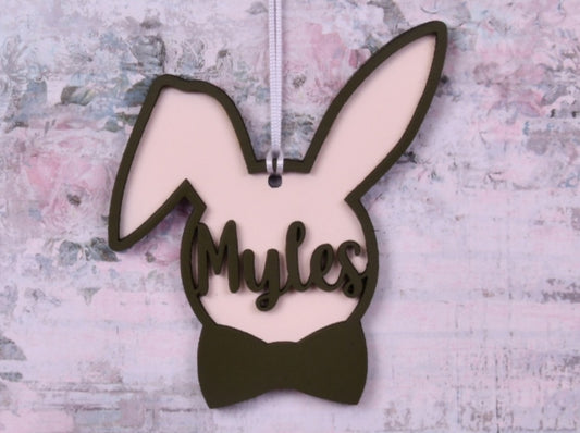 Bow Tie Bunny Tag (Gift Basket Ornament)