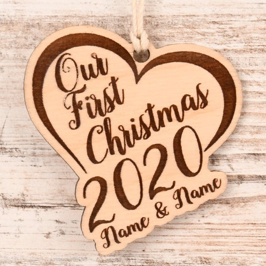 Our First Christmas Ornament or Mirror Hanger (OurFirstChristmas-001)