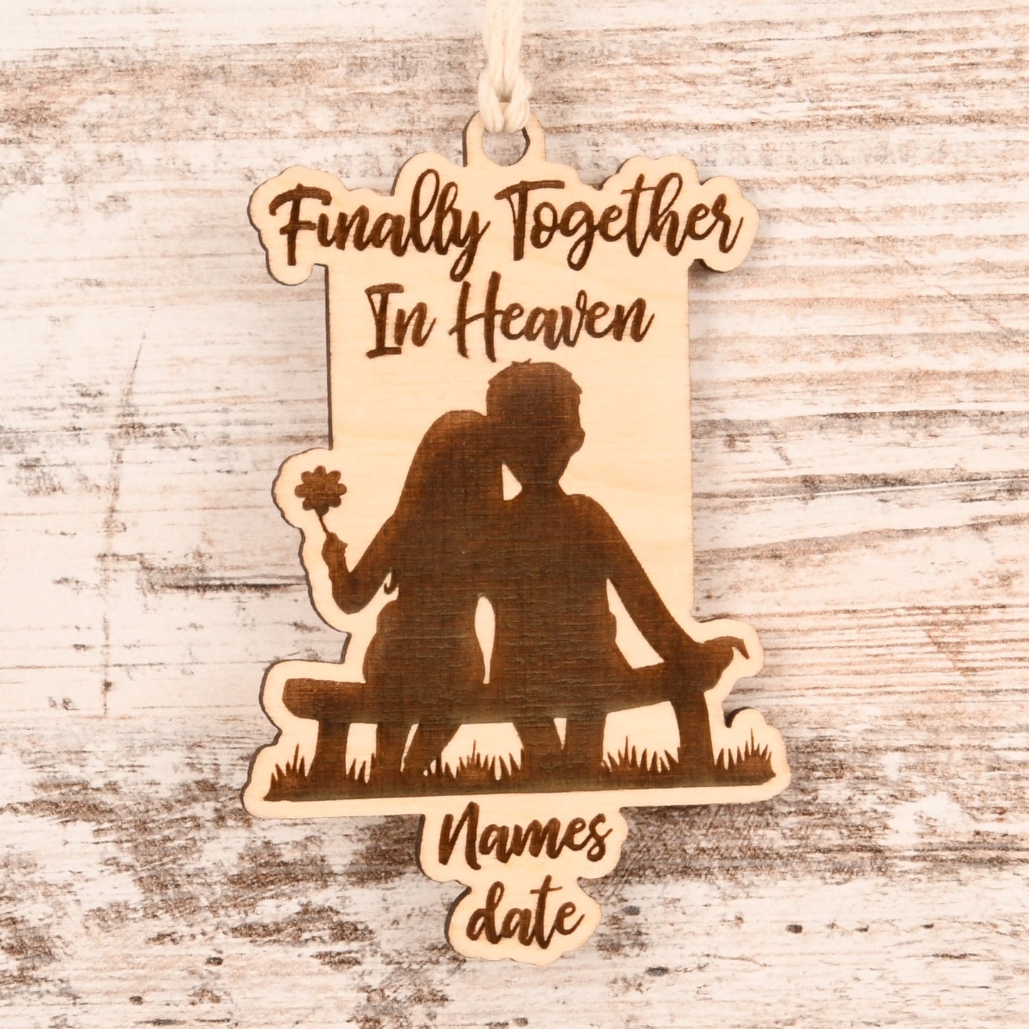 Finally Together Ornament or Mirror Hanger (Couple-001)