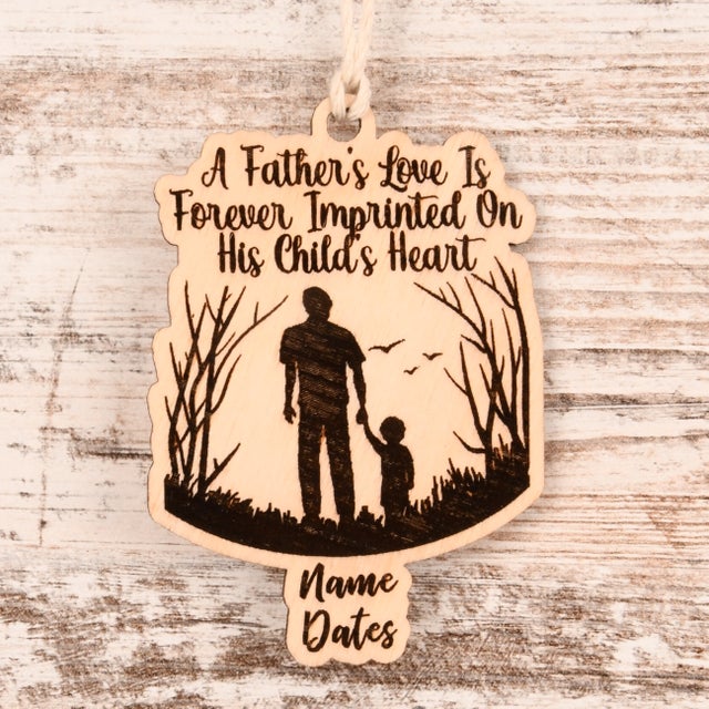 Father's Love Christmas Ornament or Mirror Hanger (Dad-Child-002)