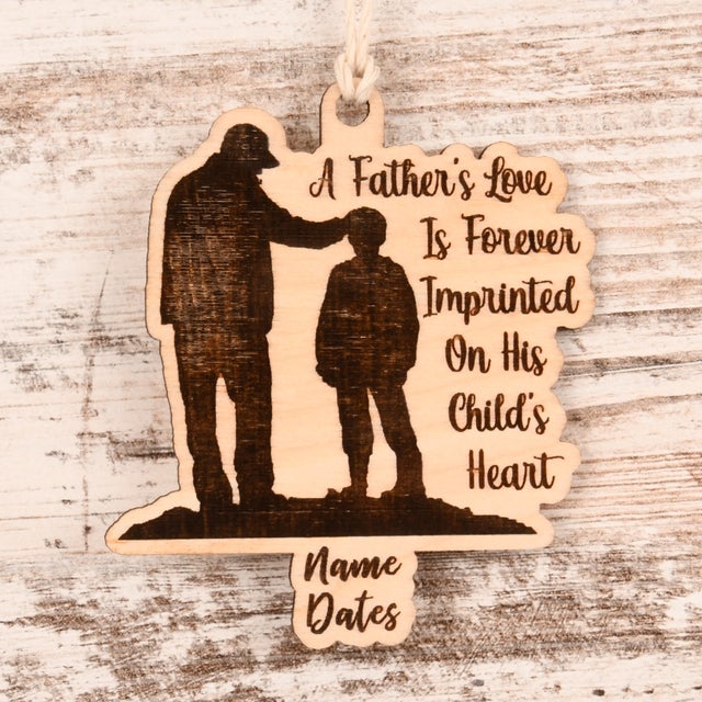 Father's Love Christmas Ornament or Mirror Hanger (Dad-Child-003)